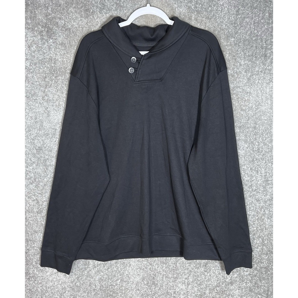 Tommy Bahama Martinique Pullover Sweatshirt Mens Size XXL Black Pima Cotton